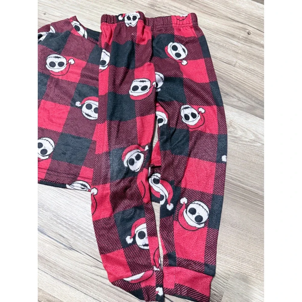 Disney Boys Nightmare Before Christmas Jack Skellington Plaid Pajama Set 6 Red